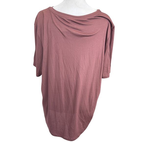 Anthropologie Chocolate Brown V-Neck Tunic Tee Shirt Top Womens Size Large - Picture 6 of 8